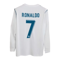 RONALDO #7 Retro Real Madrid Home Long Sleeve Jersey 2017/18