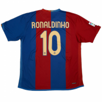 Ronaldinho #10 Barcelona Retro Home Jersey 2006/07