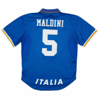 Maldini #5 Italy Retro Jersey Home Euro Cup 1996