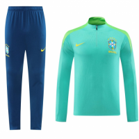 Brazil Zipper Sweatshirt Kit Top+Pants Green 2024/25