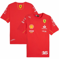 Discount Scuderia Ferrari F1 Racing Team Charles Leclerc Driver T-Shirt 2024