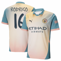 RODRIGO #16 Manchester City Fourth Jersey 2024/25 - UCL Font