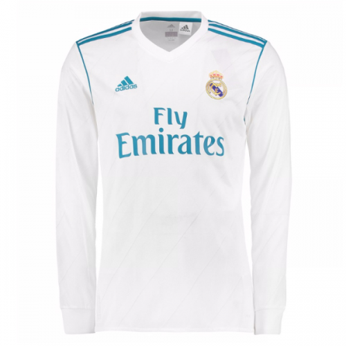 Retro Real Madrid Home Long Sleeve Jersey 2017/18