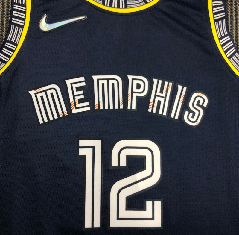 Nike Men's Memphis Grizzlies Blue Ja Morant #12 Dri-Fit Swingman Jersey, Small