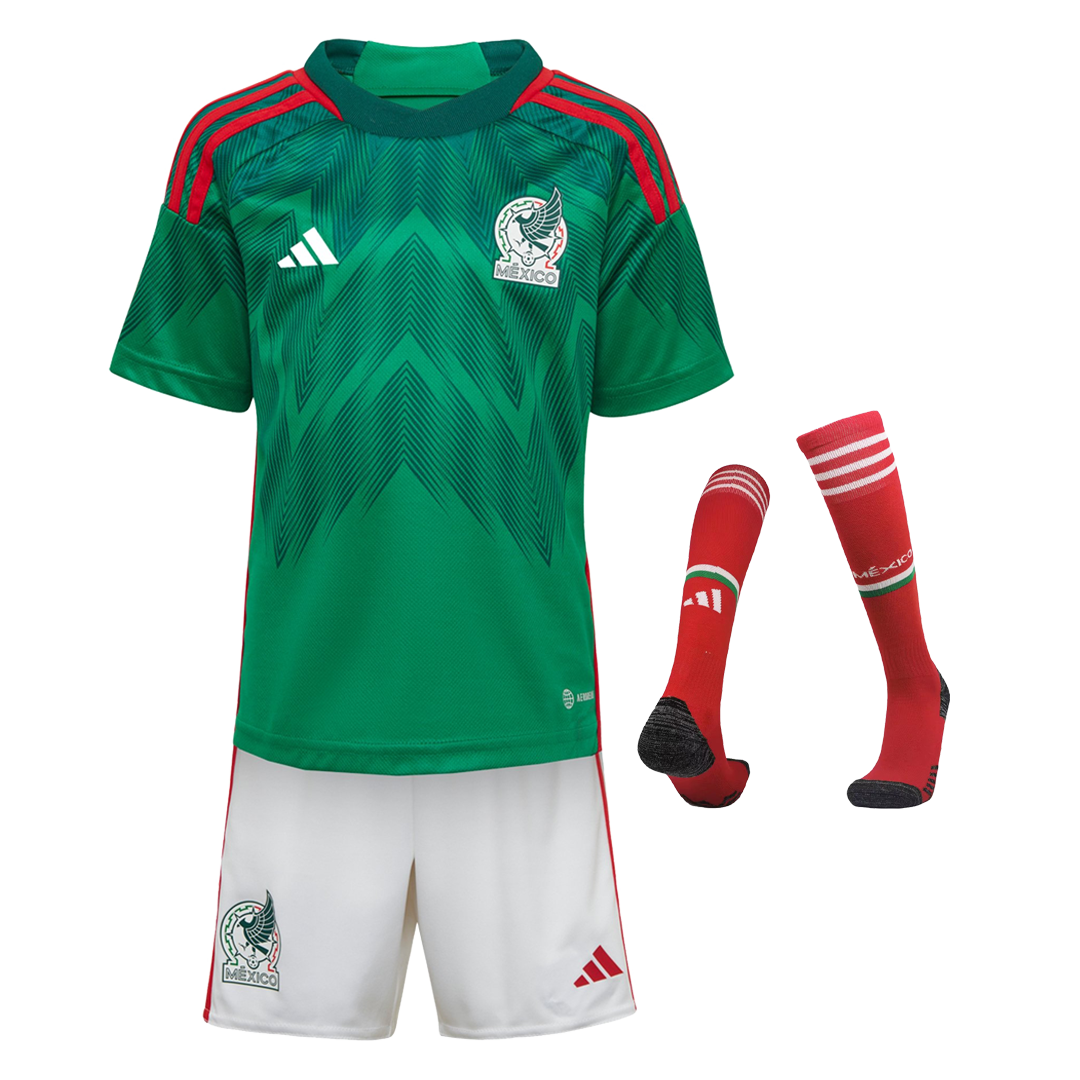 2022 Kids Adidas Mexico Home Jersey