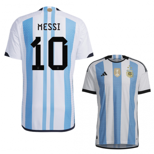 Player Version 3 Stars 2022 Argentina MESSI #10 Home Jersey With World Cup  Champion Patches - Kitsociety