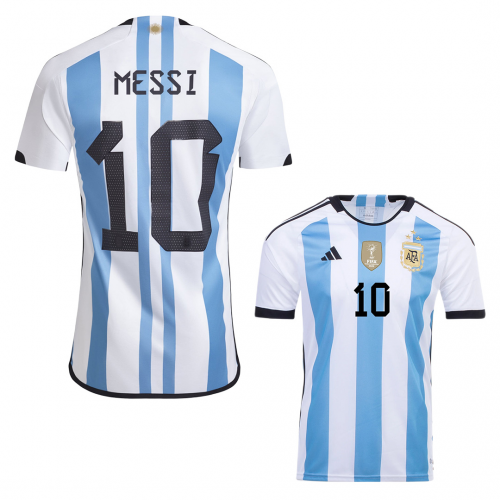 Argentina MESSI #10 Three Stars Jersey Home 2022