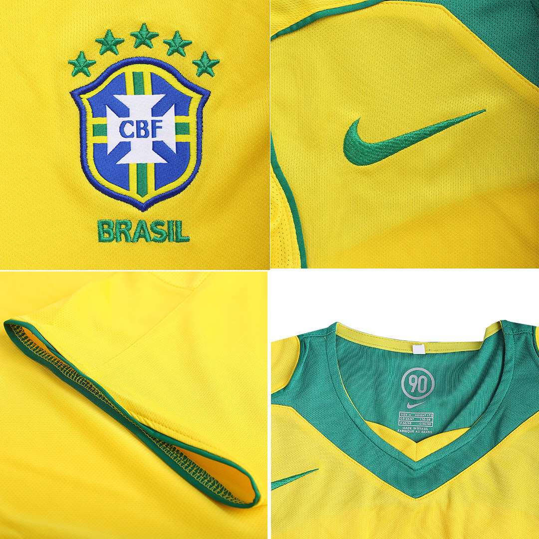 Brazil Ronaldo #9 Retro Jersey Home 2004