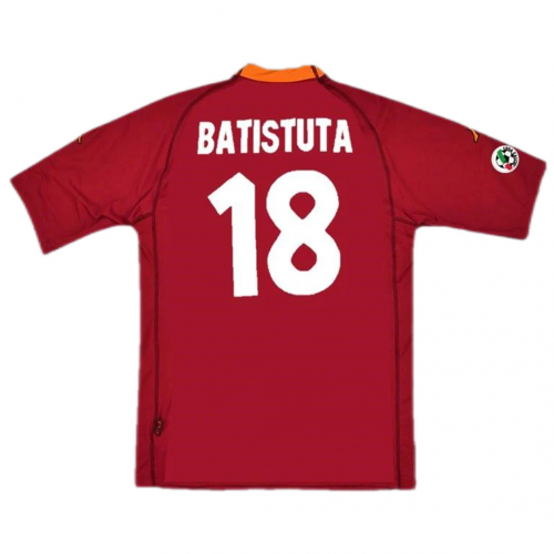 Batistuta #18 Retro Roma Home Jersey 2000/01