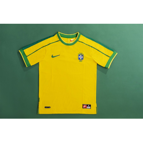 Brazil DENILSON #19 Retro Jersey Home World Cup 1998