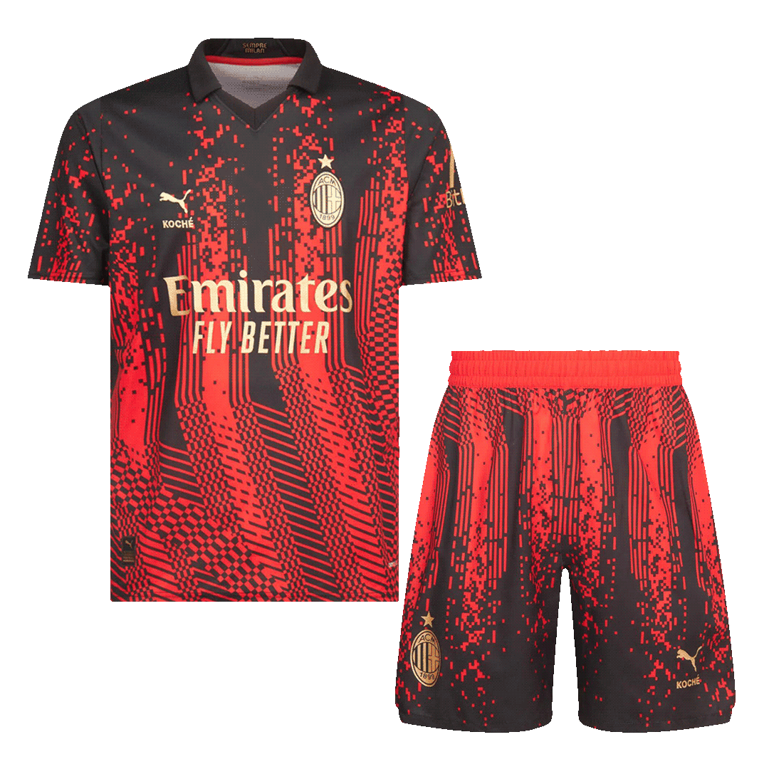 Serie A AC Milan Home Jersey Shirt Black/Red 2022-23 for Women