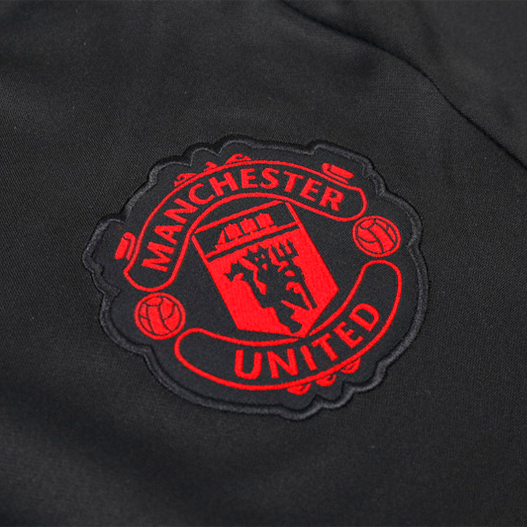 Manchester United Zipper Sweatshirt Kit(Top+Pants) Black 2023/24