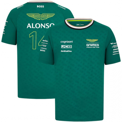 [Super Replica] Aston Martin Aramco Cognizant F1 Racing Team Fernando Alonso Driver T-Shirt 2024