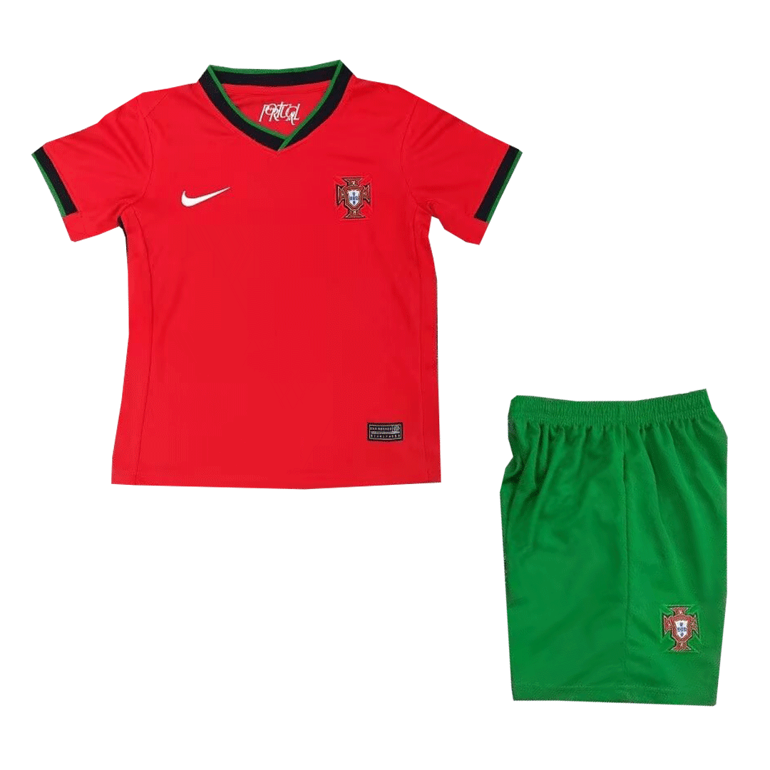 Kids Portugal Home Whole Kit Jersey+Shorts+Socks Euro 2024