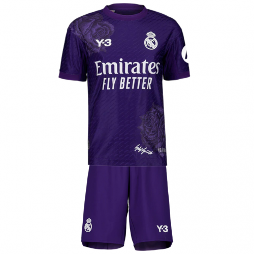 Kids Real Madrid Y-3 Fourth Jersey Kit Purple 2023/24