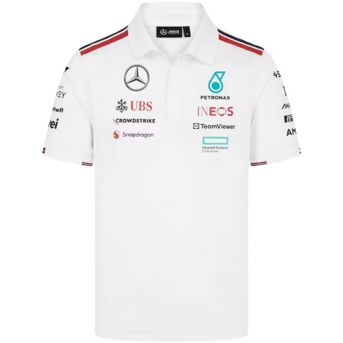 [Super Replica] Mercedes AMG Petronas F1 Team Polo - White 2024