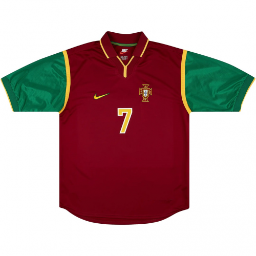 FIGO #7 Portugal Retro Home Jersey 1998