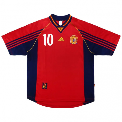 RAÚL #10 Spain Retro Jersey Home World Cup 1998