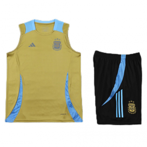 Argentina Sleeveless Training Kit (Top+Shorts) Golden 2024