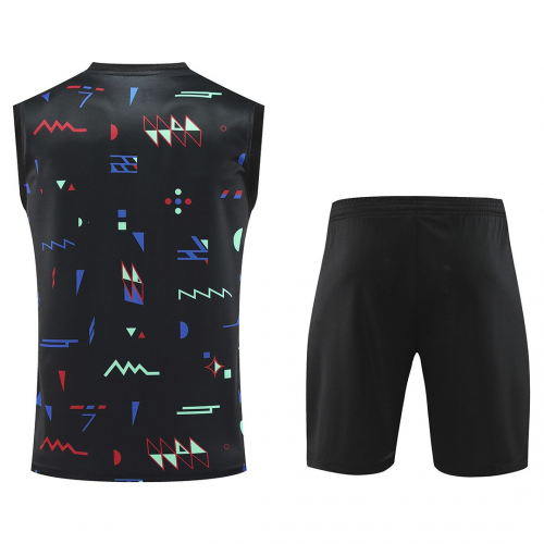Portugal Pre-Match Sleeveless Kit (Top+Shorts) Black Euro 2024
