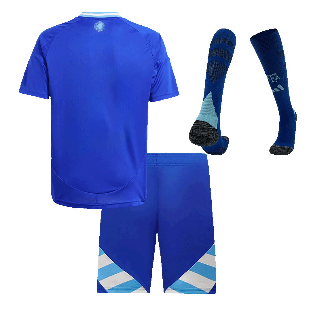 Kids Argentina Away Full Kit(Jersey+Shorts+Socks) Copa America 2024