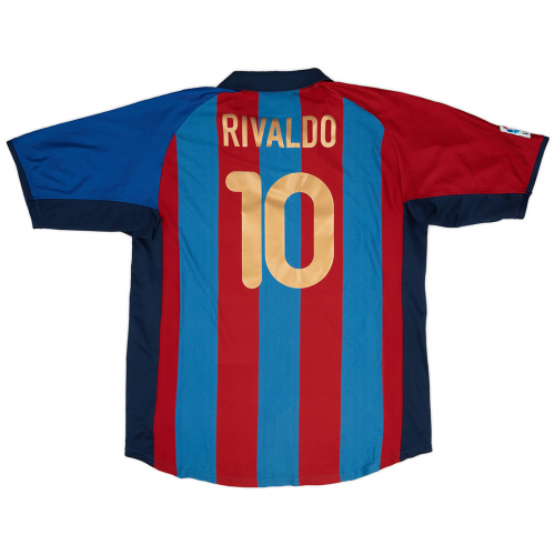 RIVALDO #10 Retro Barcelona Home Jersey 2001/02