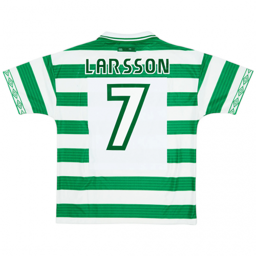 LARSSON #7 Retro Celtic Home Jersey 1997/99