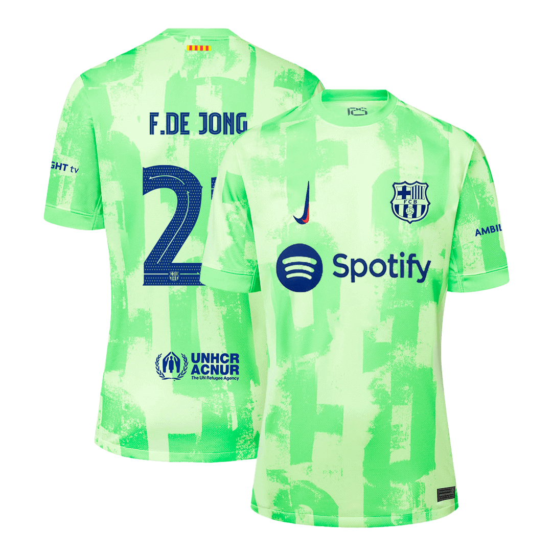 F.DE JONG #21 Barcelona Third Jersey 2024/25 - UCL Font