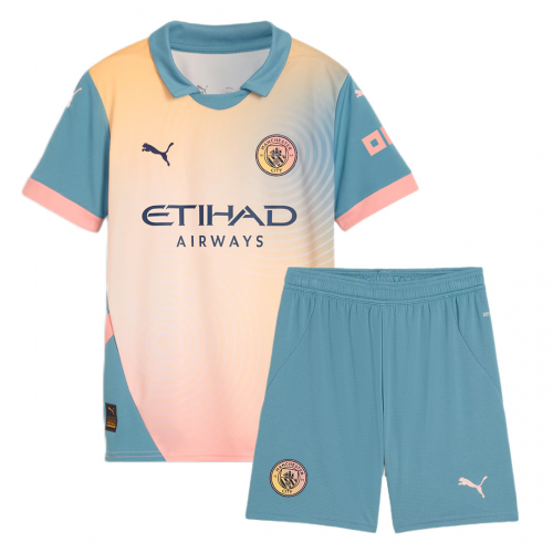 Kids Manchester City Fourth Kit(Jersey+Shorts) 2024/25